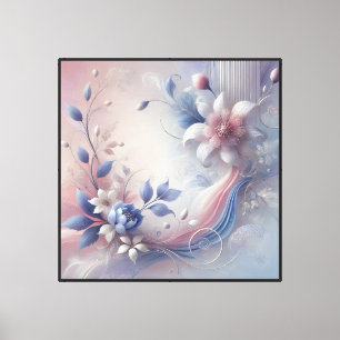 Lienzo Elegante Pastel Floral Abstract Canvas Wall Art