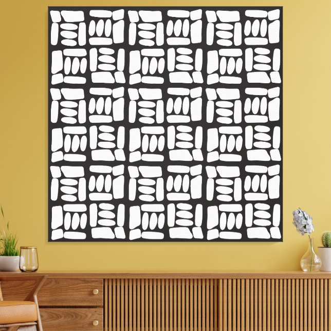 Lienzo Elegante patrón abstracto en blanco y negro (Insitu (Sala de estar))
