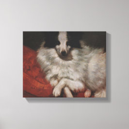 Lienzo Elegante perro sentado en un cojín (Gustave Courbe