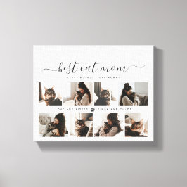 Lienzo Elegante Personalizado Collage de fotos Cat Mom Dí