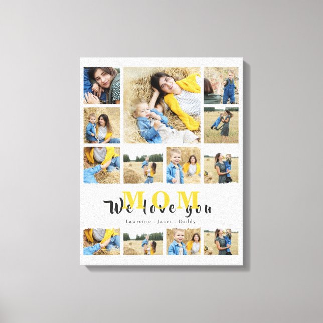 Lienzo Elegante Personalizado monogramada Collage te amam (Anverso)