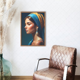 Lienzo Elegante retrato Chica estilo clásico |