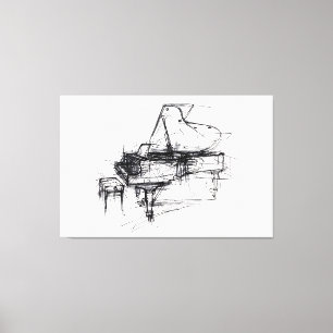 Lienzo Elegante retrato de gran piano - Premium