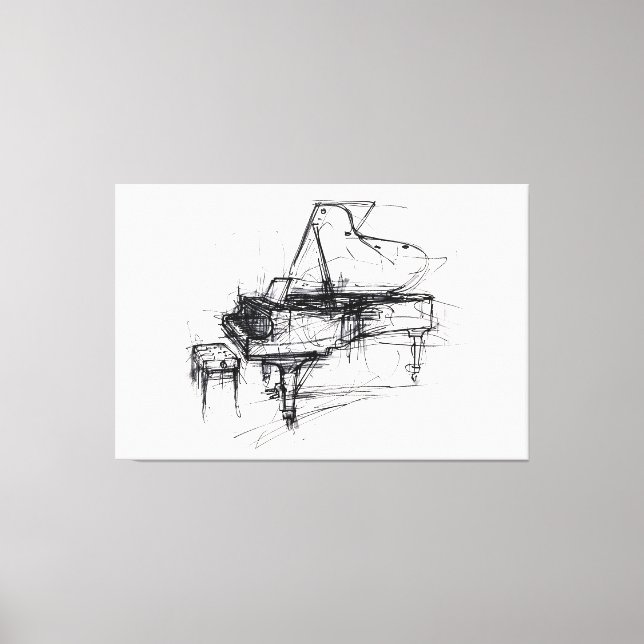 Lienzo Elegante retrato de gran piano - Premium (Anverso)