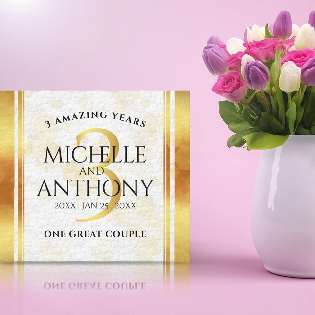 Lienzo Elegante tercer aniversario Boda de cuero (Elegant 3rd Leather Wedding Anniversary Canvas Wrap Cover Photo.)