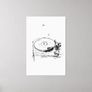 Lienzo Elegante Turntable con Notes Sketch - Premium