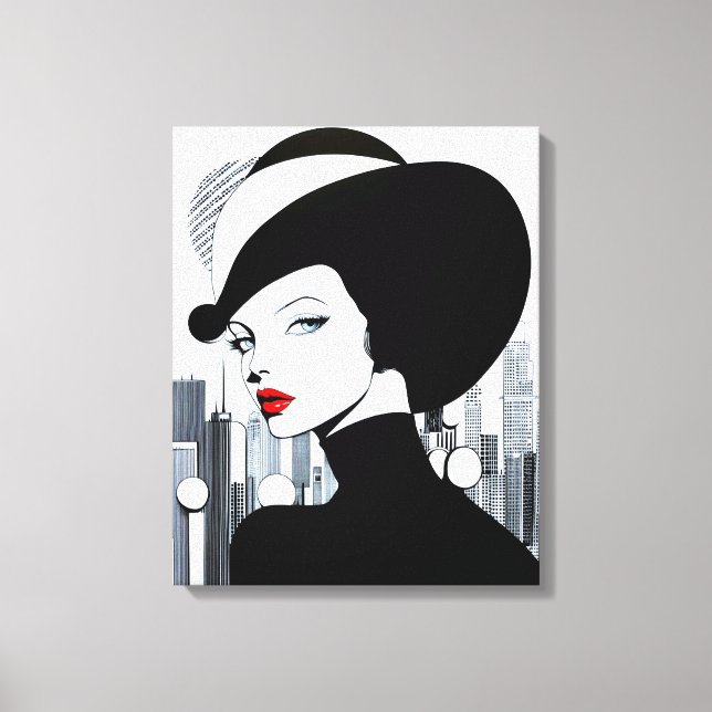 Lienzo Elegante Uptown Chica New York High Society (Anverso)