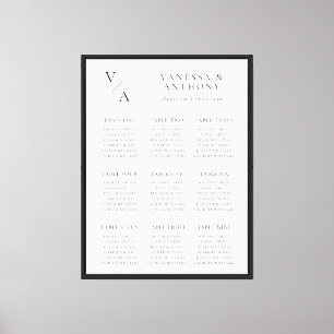 Lienzo Elegante y moderno gráfico de asientos de Boda de 