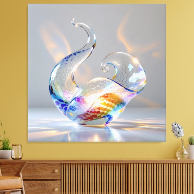 Lienzo Elegantes Glasdesign Kunst in ihrer klarsten Form (Insitu (Sala de estar))