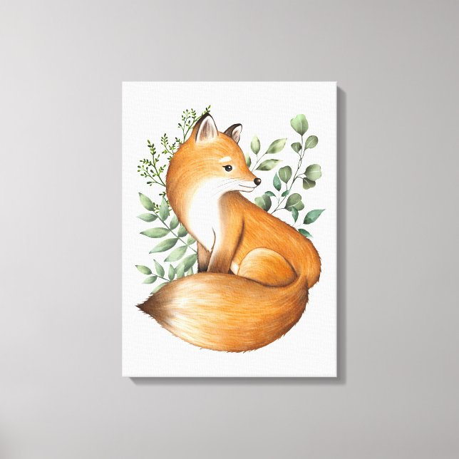 Lienzo Elegantes hojas de vegetación botánica de Fox Wood (Anverso)