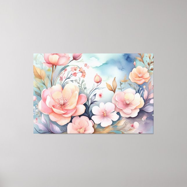 Lienzo Elegantes mariposas florales acuáticas (Anverso)