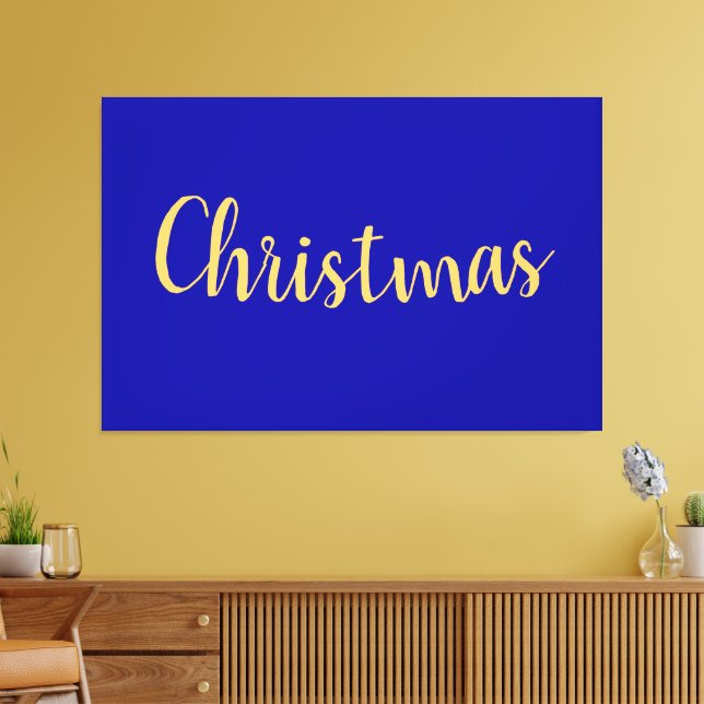 Lienzo Elegantes NAVIDADES Felices Reales Azules Minimali (Insitu (Sala de estar))