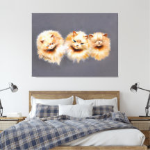 Elegantes tres gatos persas vintage felino