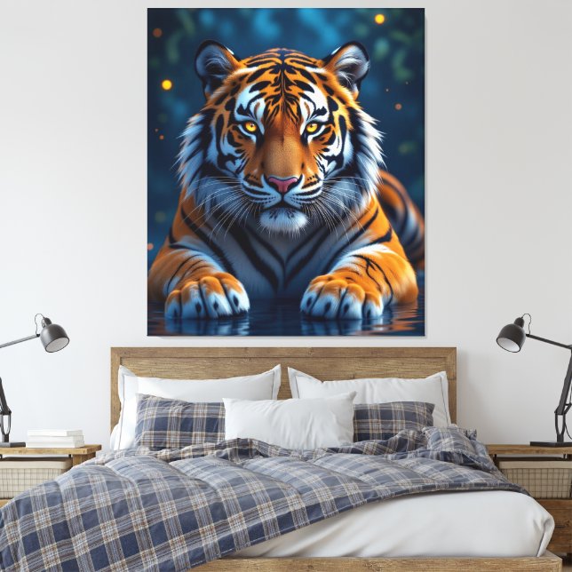 Lienzo Elektrisierender Tiger – Kraftvolle Wildnis  (Insitu(Dormitorio))