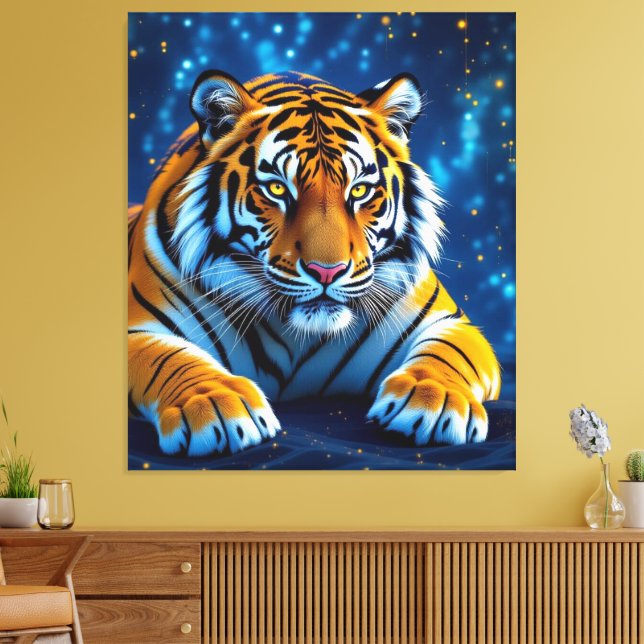 Lienzo Elektrisierender Tiger – Kraftvolle Wildnis  (Insitu (Sala de estar))