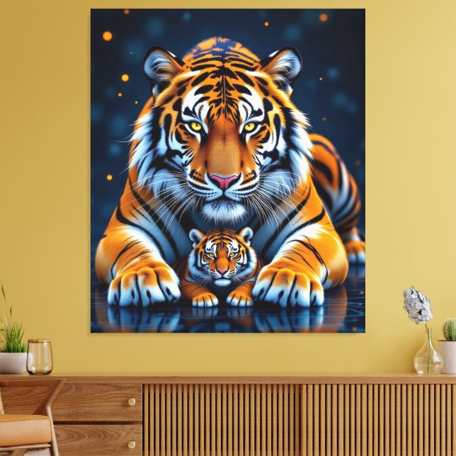 Lienzo Elektrisierender Tiger – Kraftvolle Wildnis  (Insitu (Sala de estar))