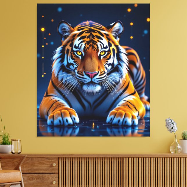 Lienzo Elektrisierender Tiger – Kraftvolle Wildnis  (Insitu (Sala de estar))