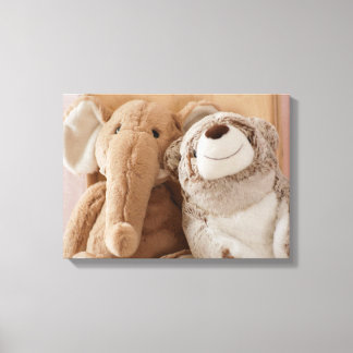 Lienzo Elephant Plush Toy y Teddy Bear Friends