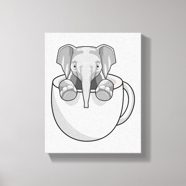 Lienzo Elephant with Cup (Anverso)
