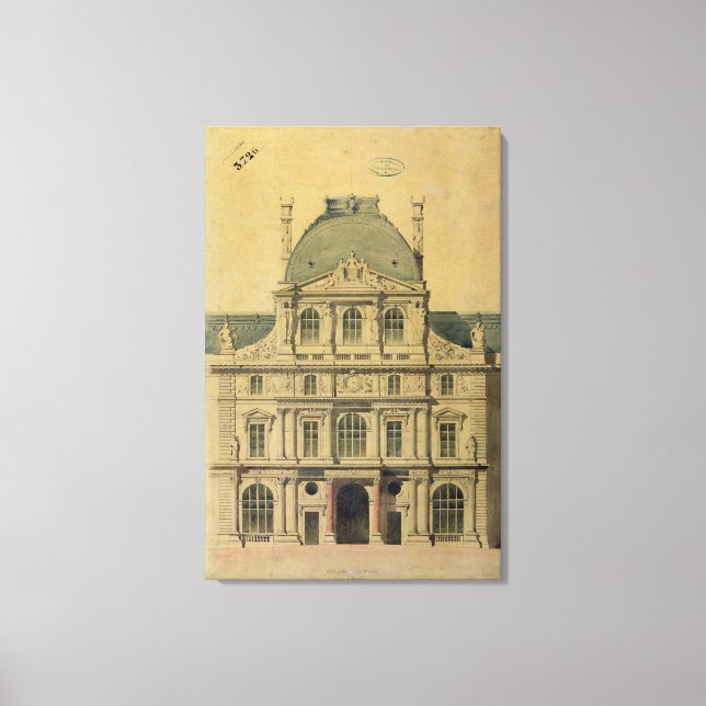 Lienzo Elevación del Pavillon de l'Horloge (Anverso)