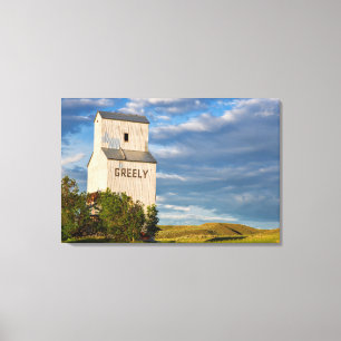 Lienzo Elevador de grano viejo en Virgelle, Montana, los