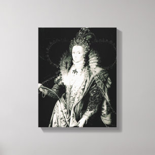 Lienzo Elizabeth I exhausto por W.Derby y grabado cerca
