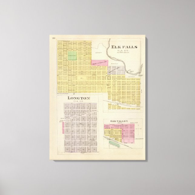 Lienzo Elk Falls, Longton, Oak Valley, Kansas (Anverso)