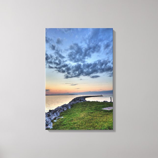 Lienzo Elk Lake Sunset, Michigan (Anverso)