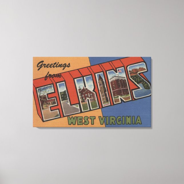 Lienzo Elkins, Virginia Occidental - Escenas de letras gr (Anverso)
