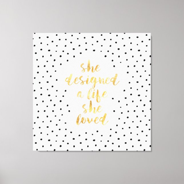 Lienzo Ella diseñó una vida que amaba con un falso Reliev (Anverso)