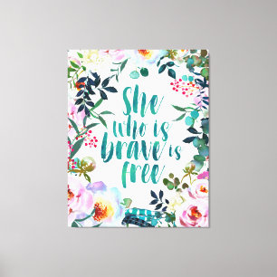 Lienzo Ella que es valiente