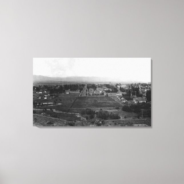 Lienzo Ellensburg, WA Birds Eye View of Town Photograph (Anverso)