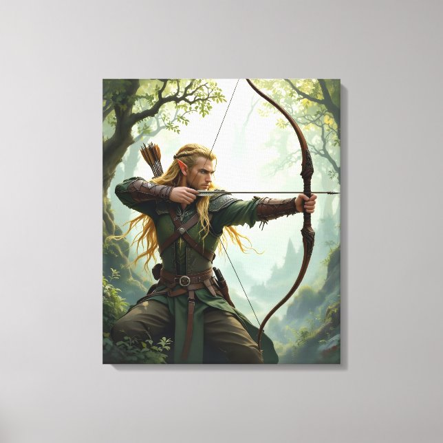 Lienzo Elven Archer del reino de Woodland (Anverso)