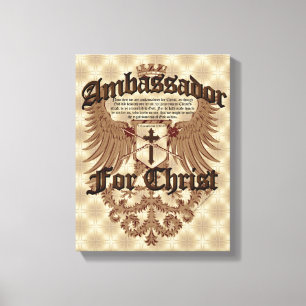 Lienzo Embajador For Cristo, verso de la biblia de los