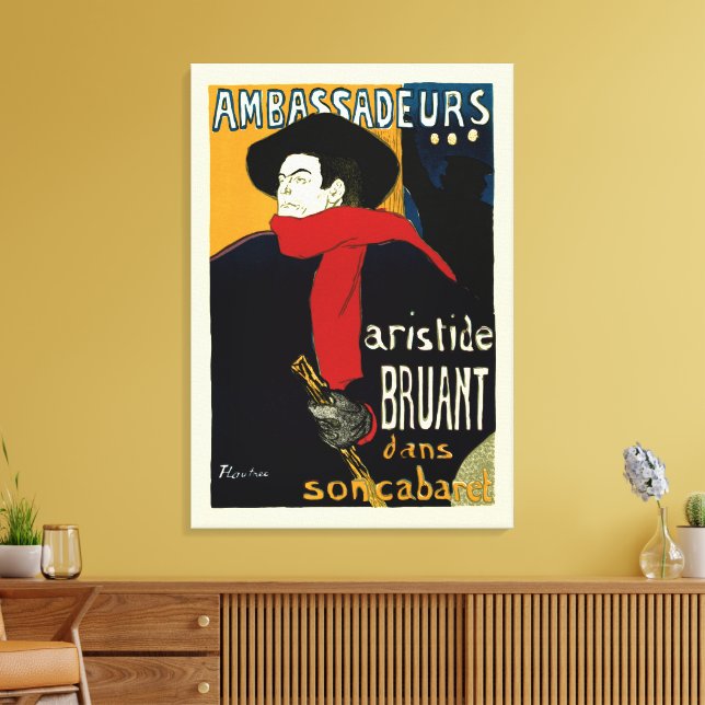 Lienzo Embajadores, Aristide Bruant por Toulouse Lautrec (Insitu (Sala de estar))