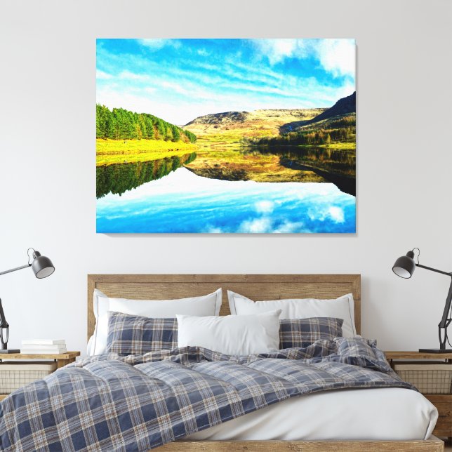 Lienzo Embalse Dovestone en invierno (Insitu(Dormitorio))