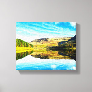 Lienzo Embalse Dovestone en invierno Poster Glossy