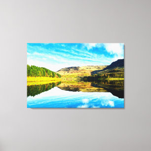 Lienzo Embalse Dovestone en invierno Poster Glossy