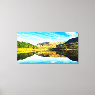 Lienzo Embalse Dovestone en invierno Poster Glossy