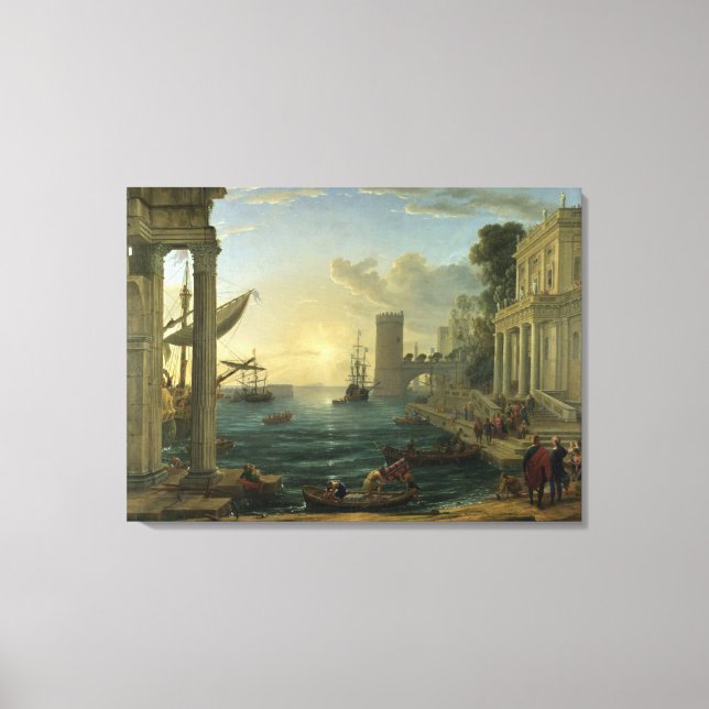 Lienzo Embarcadura de la Reina de Saba - Claude Lorrain (Anverso)