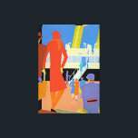Lienzo Embarque Art Deco - XL<br><div class="desc">Vintage art deco ocean liner poster mostrando el abordaje de un barco a la orilla del costado.</div>
