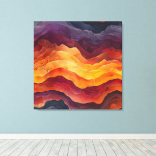 Lienzo Ember Strata – Capas abstractas de tierra y fuego