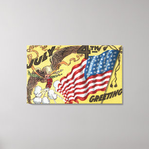 Lienzo Emblema de Eagle que sostiene los fuegos