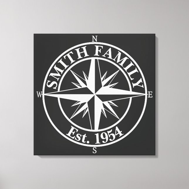Lienzo Emblema personalizable de monograma de estrella de (Anverso)