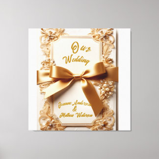 Lienzo "Embossed Floral Wedding Invitation Satin Bow