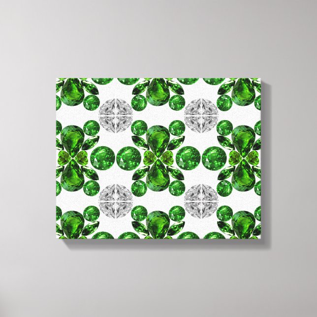 Lienzo Emerald Diamond Gemstone Art Green (Anverso)