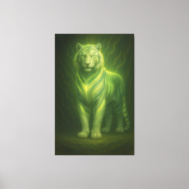 Lienzo Emerald Golden Glow White Tiger – Standing Lightfo (Anverso)