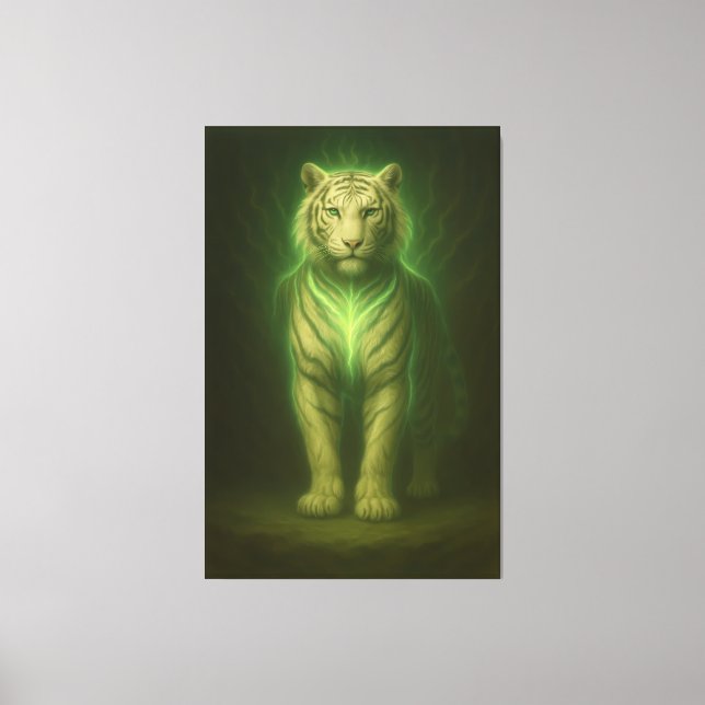 Lienzo Emerald Spirit White Tiger – Forest Aura Divine Fa (Anverso)