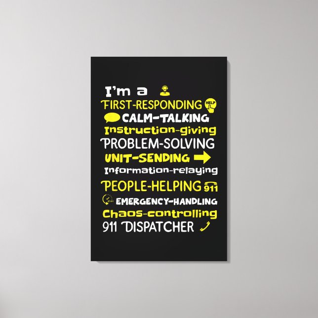 Lienzo Emergency Dispatcher - Thin Yellow Line Dispatcher (Anverso)