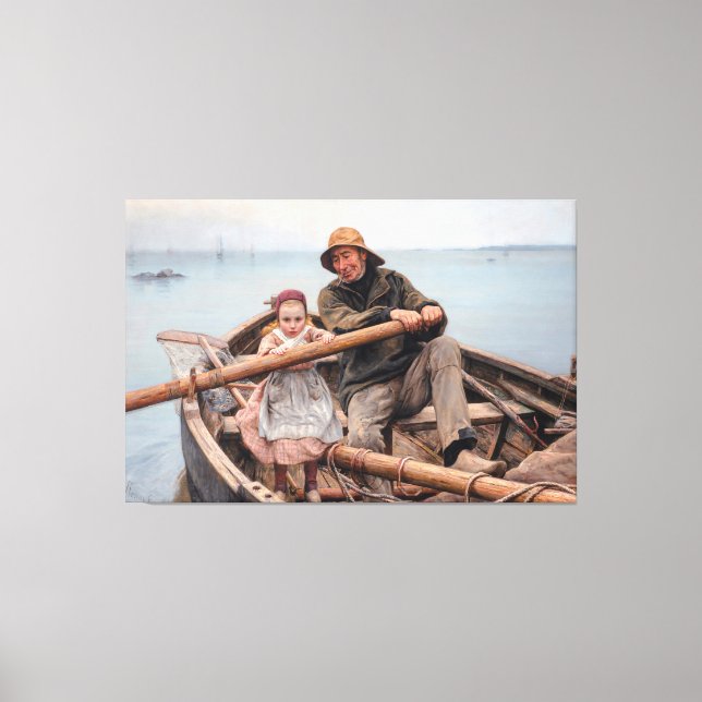 Lienzo Émile Renouf - The Helping Hand, (1881) (Anverso)